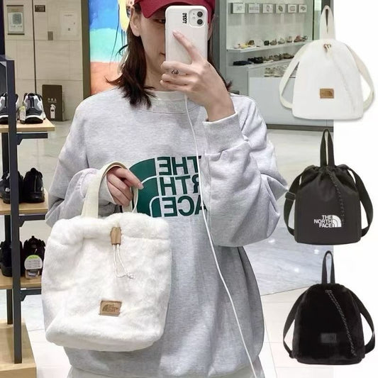 TNF 仿兔毛斜咩手挽袋