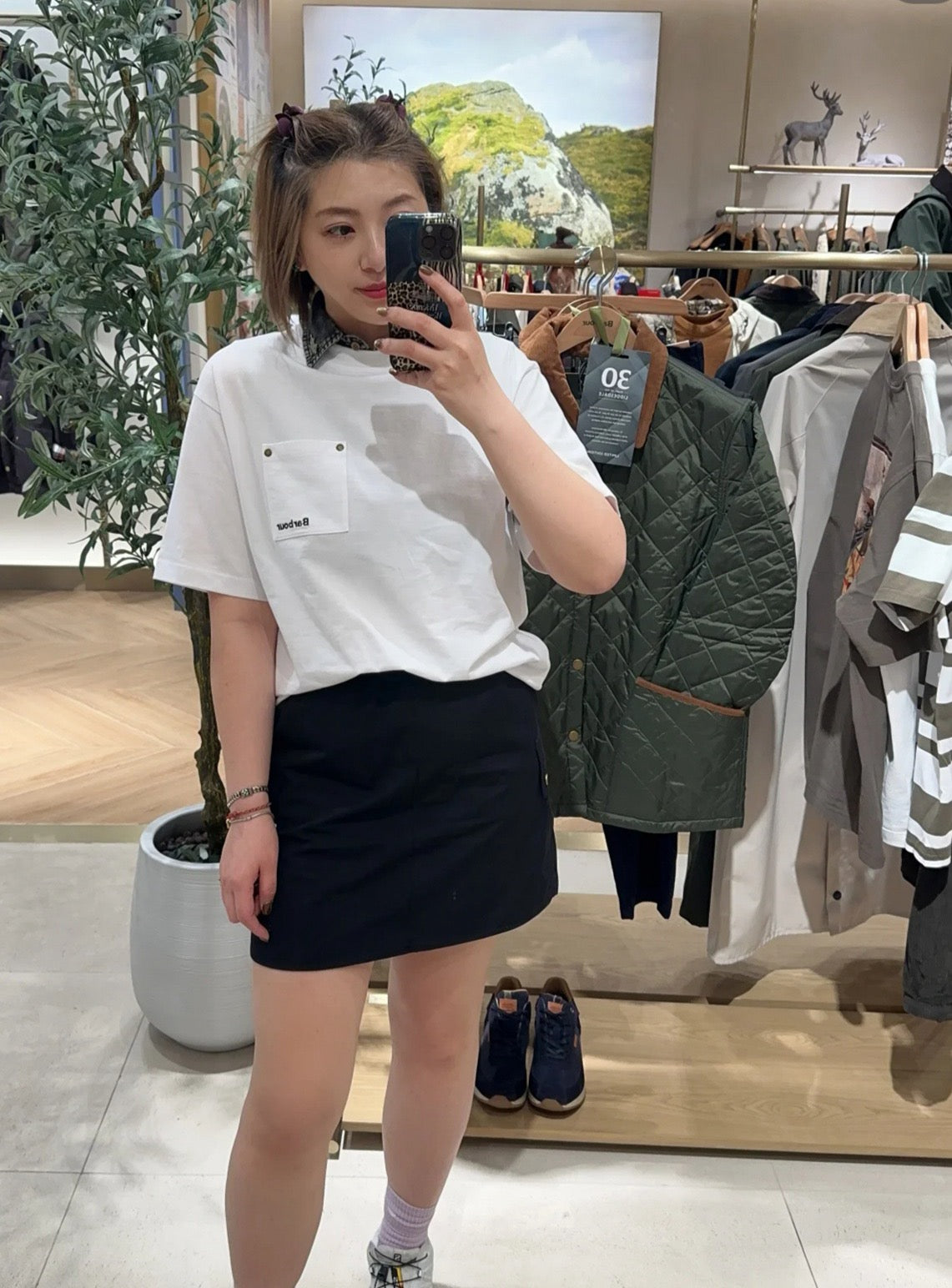 Barbour刺繡logo tee