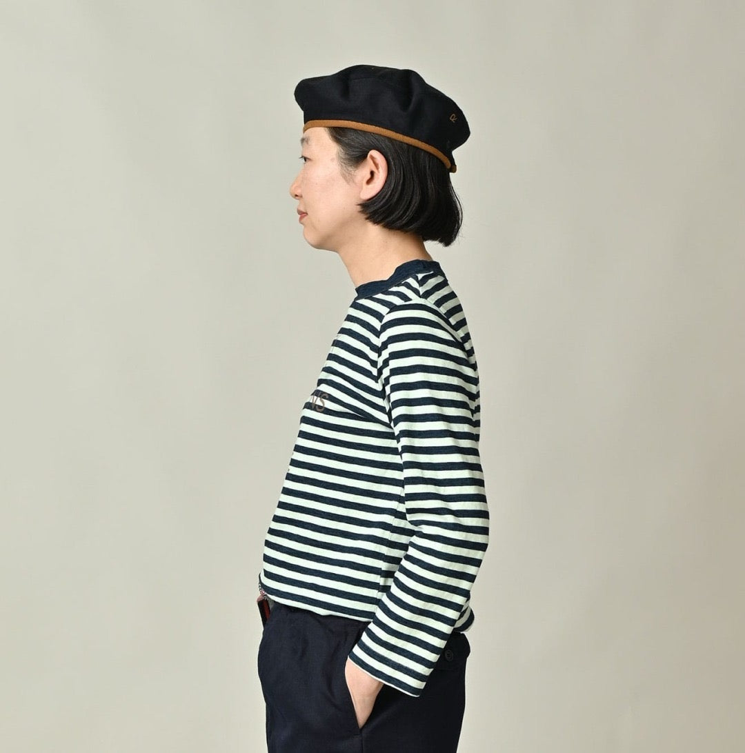 45R間條字母tee