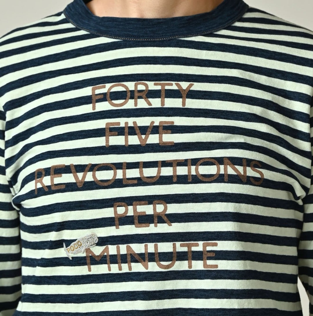 45R間條字母tee