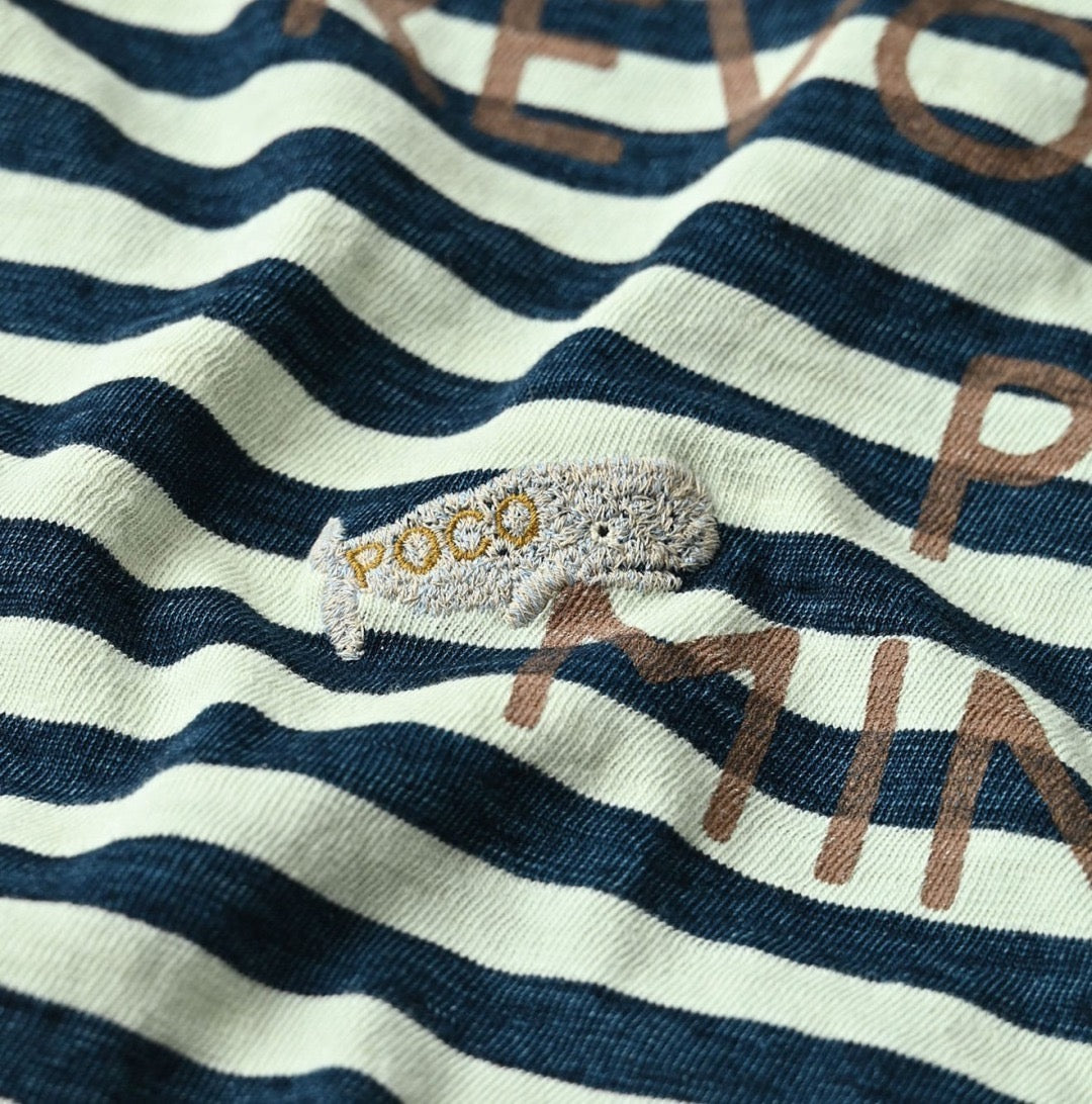 45R間條字母tee