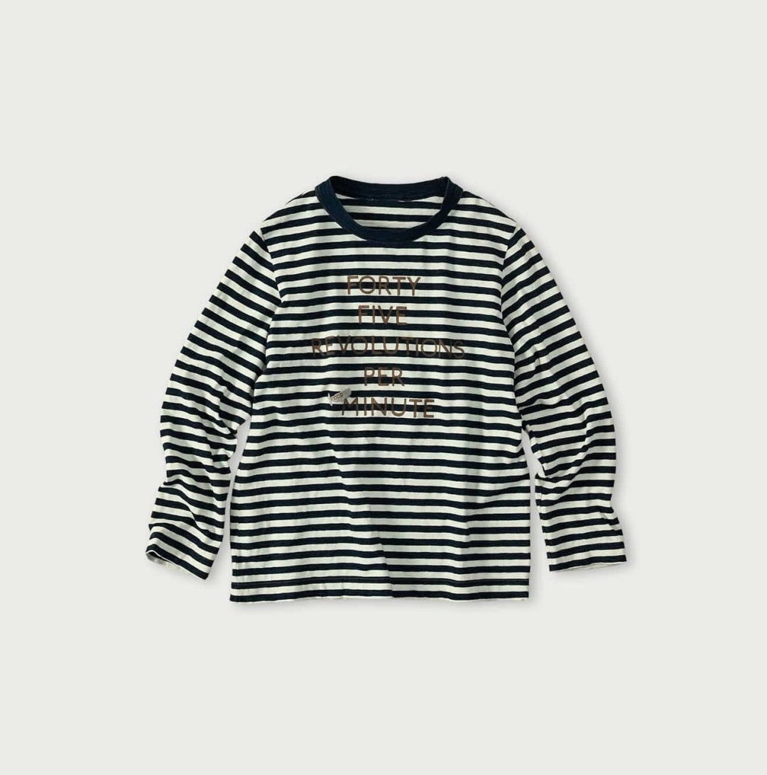 45R間條字母tee