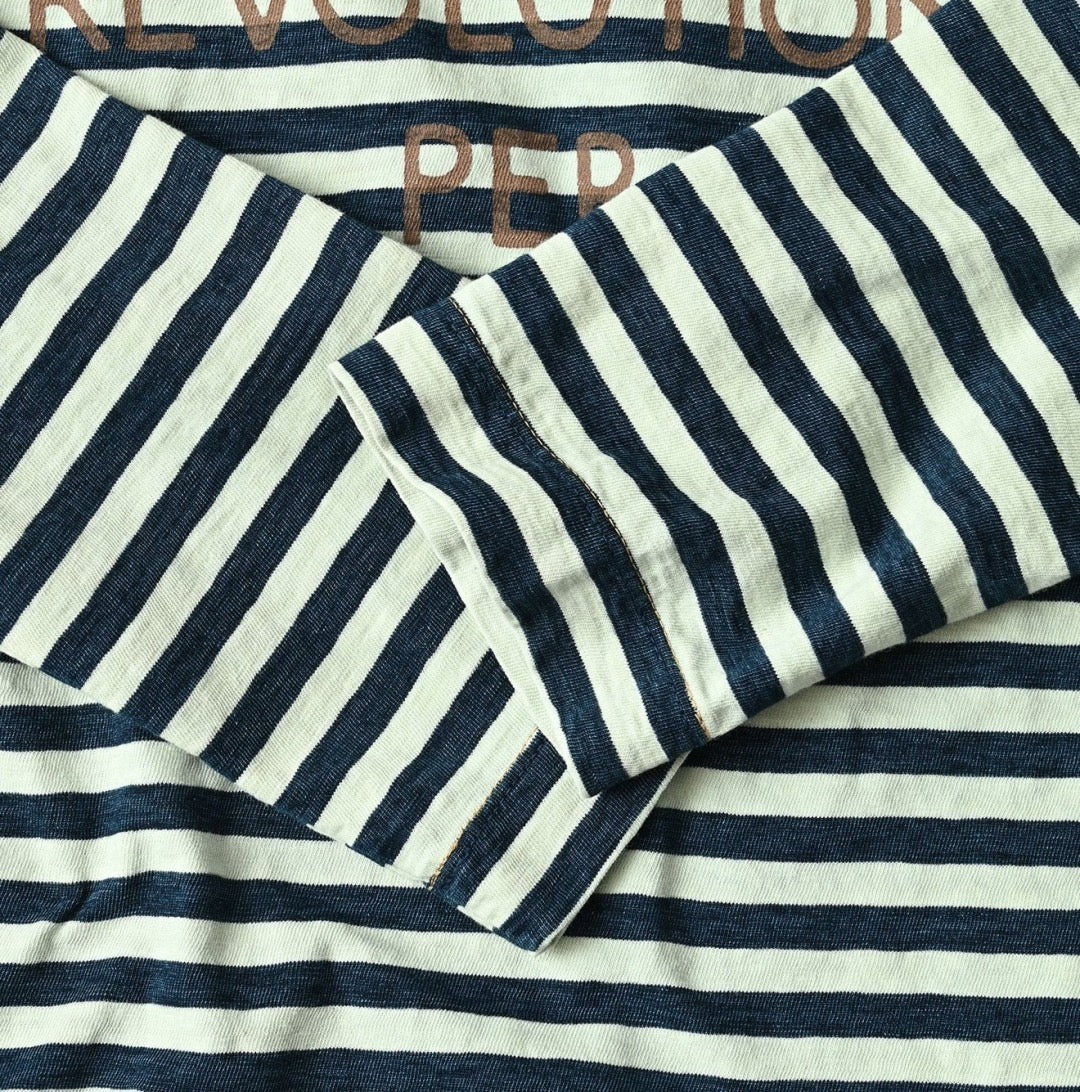 45R間條字母tee