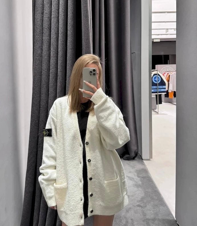 Supreme x stone Island 刺繡cardigan