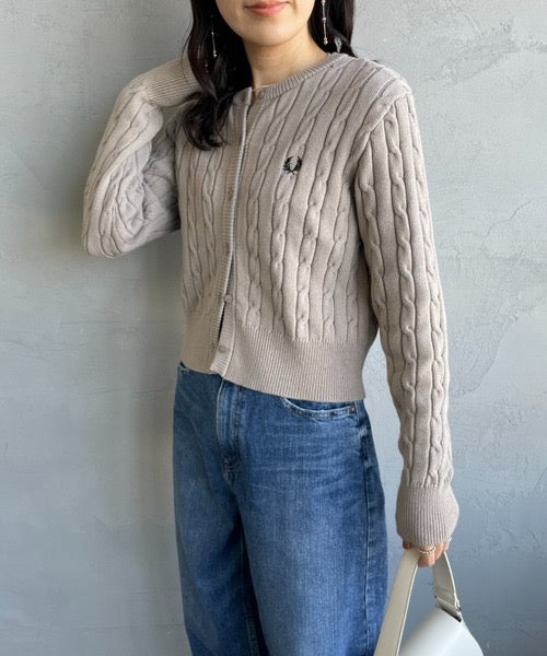Fred perry 麻花針織cardigan