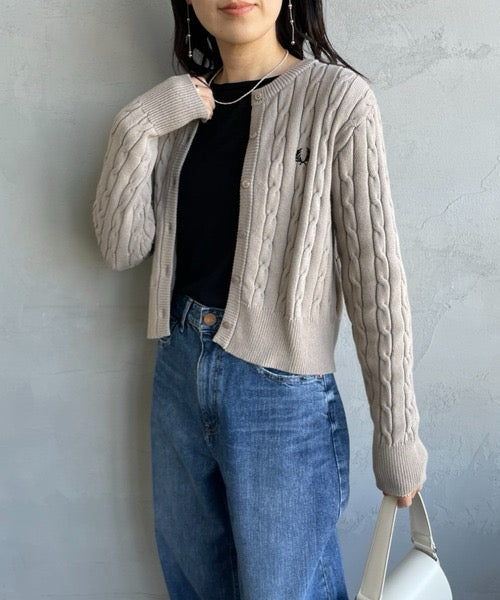 Fred perry 麻花針織cardigan