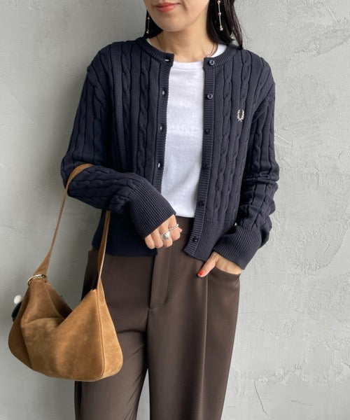 Fred perry 麻花針織cardigan