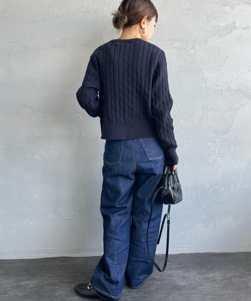 Fred perry 麻花針織cardigan