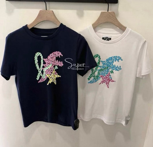 Agnes b彩色恐龍印花tee