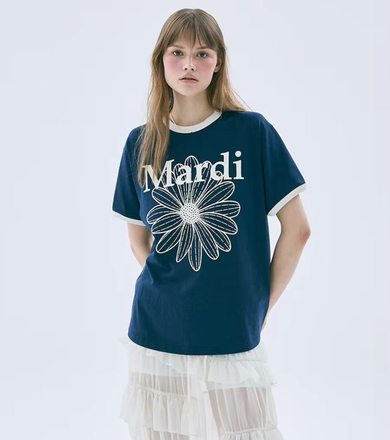 Mardi撞色印花tee