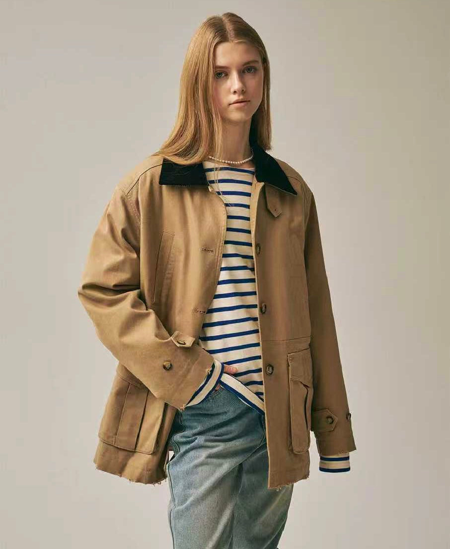 Mardi Mercredi 間條刺繡長袖tee