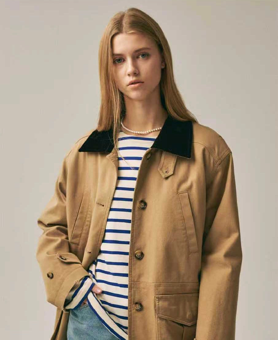 Mardi Mercredi 間條刺繡長袖tee