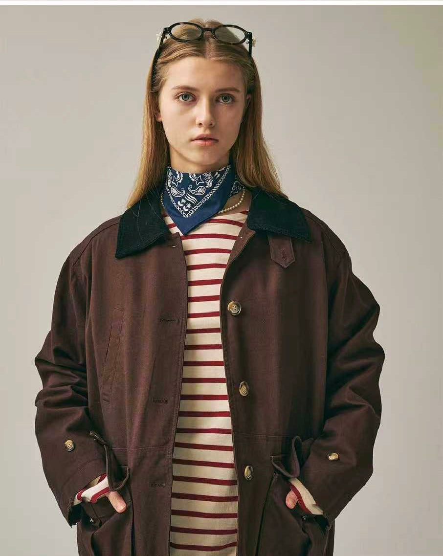 Mardi Mercredi 間條刺繡長袖tee