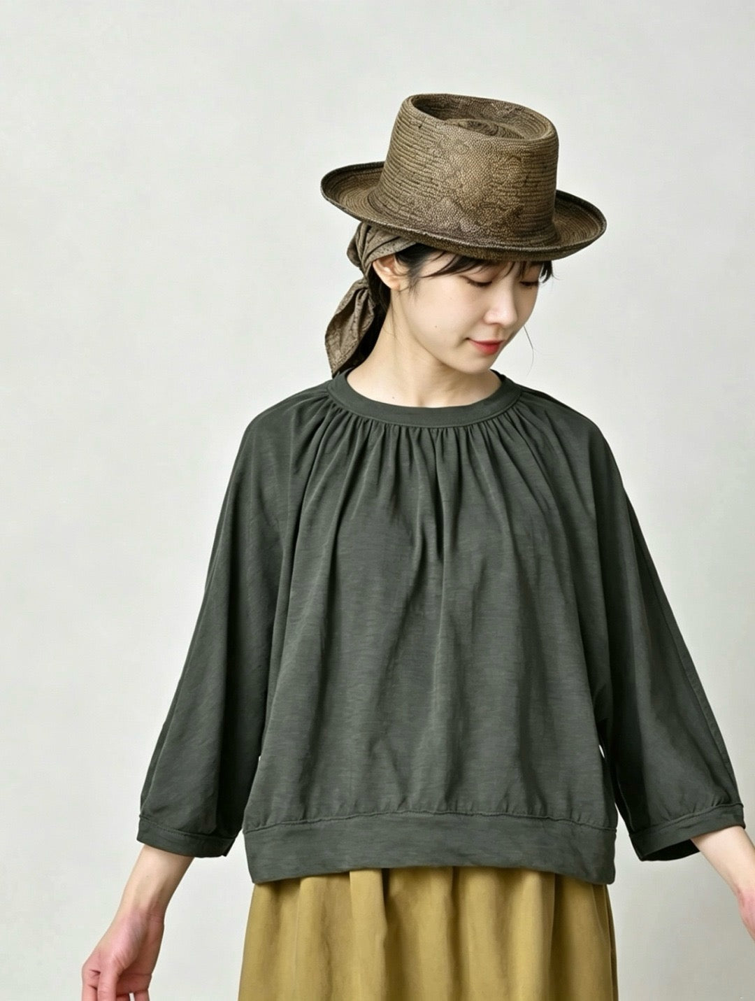 45R 7分袖tee