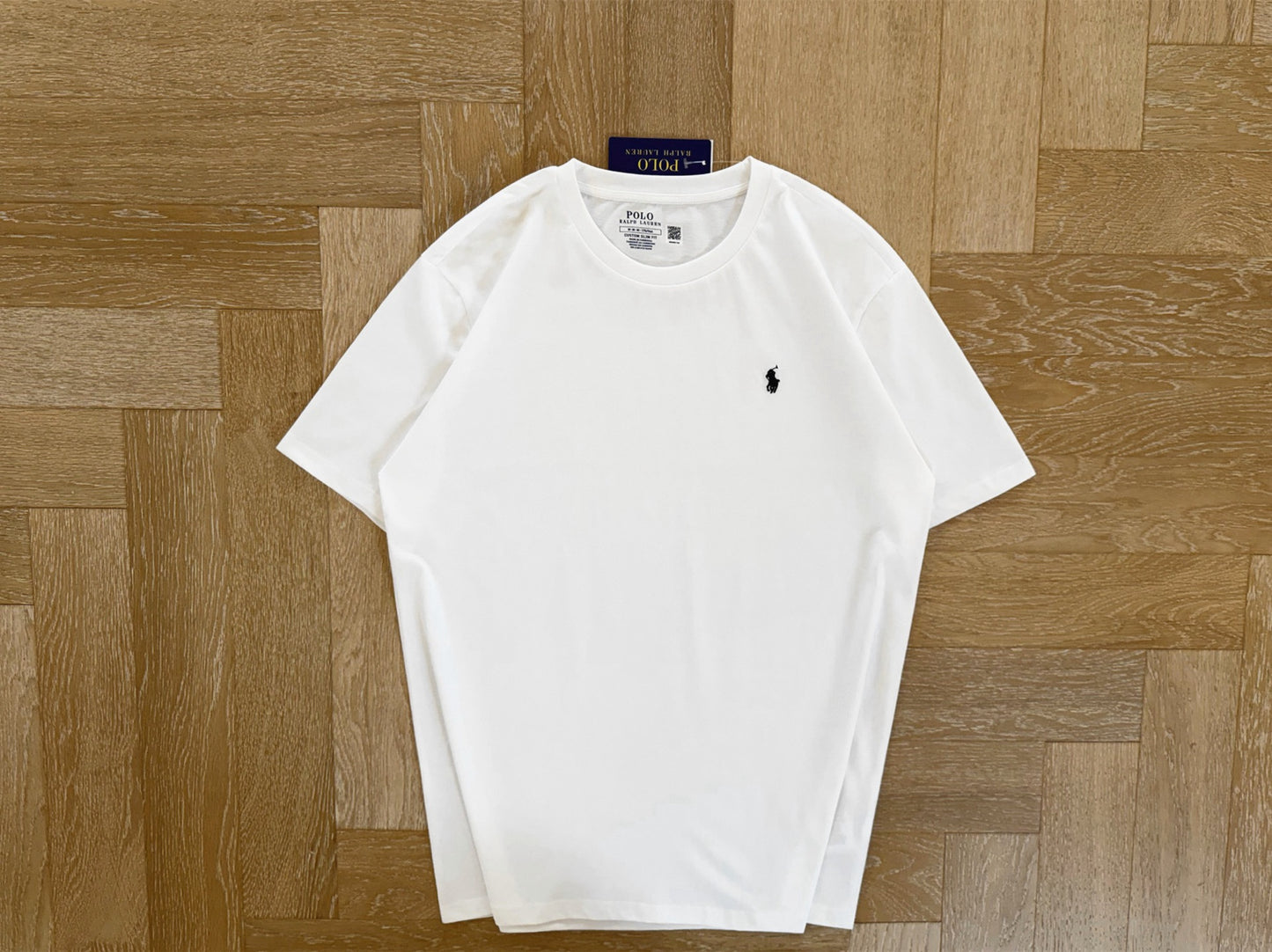 Polo淨色logo tee