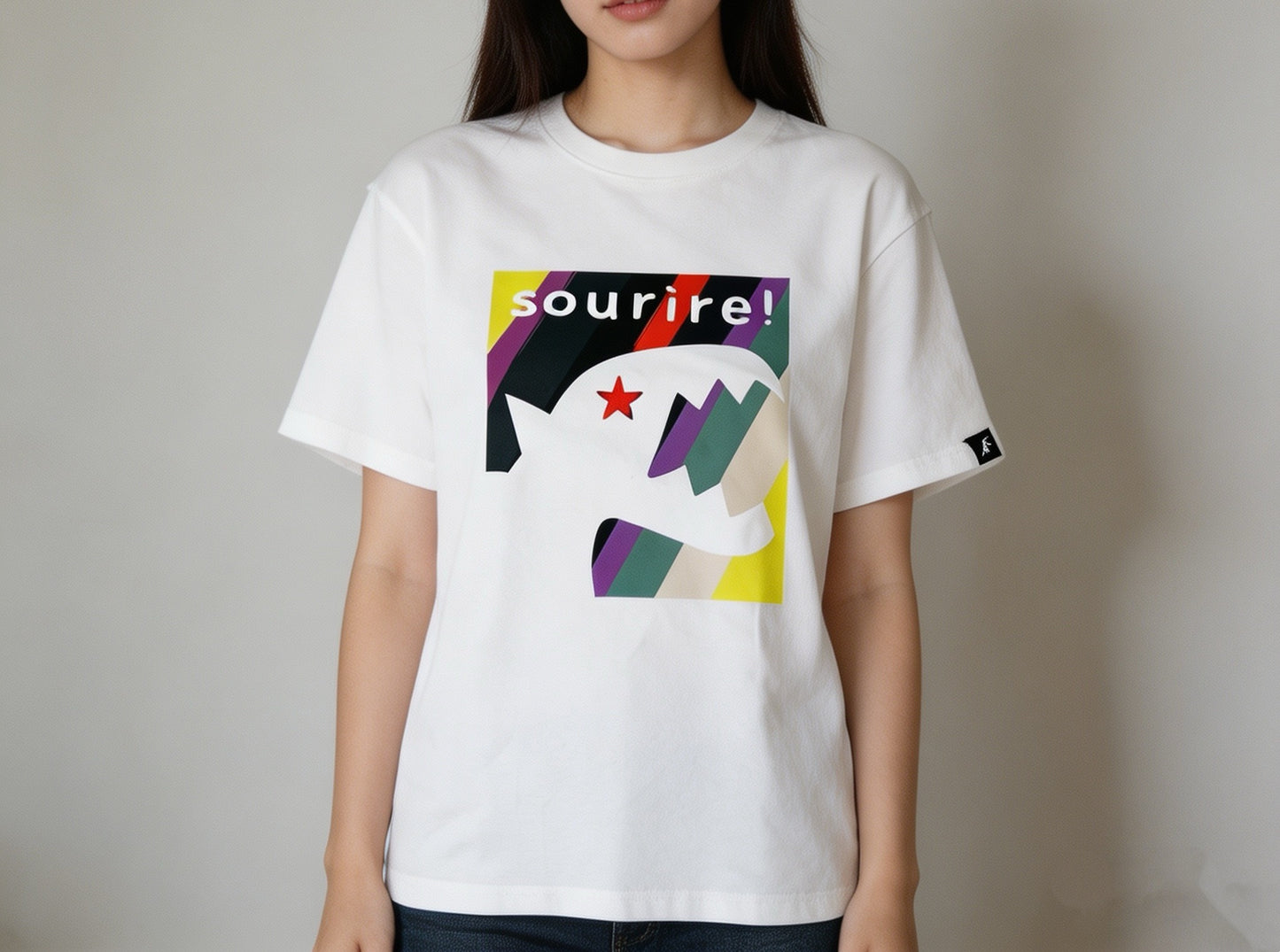 Agnes b 彩色恐龍tee