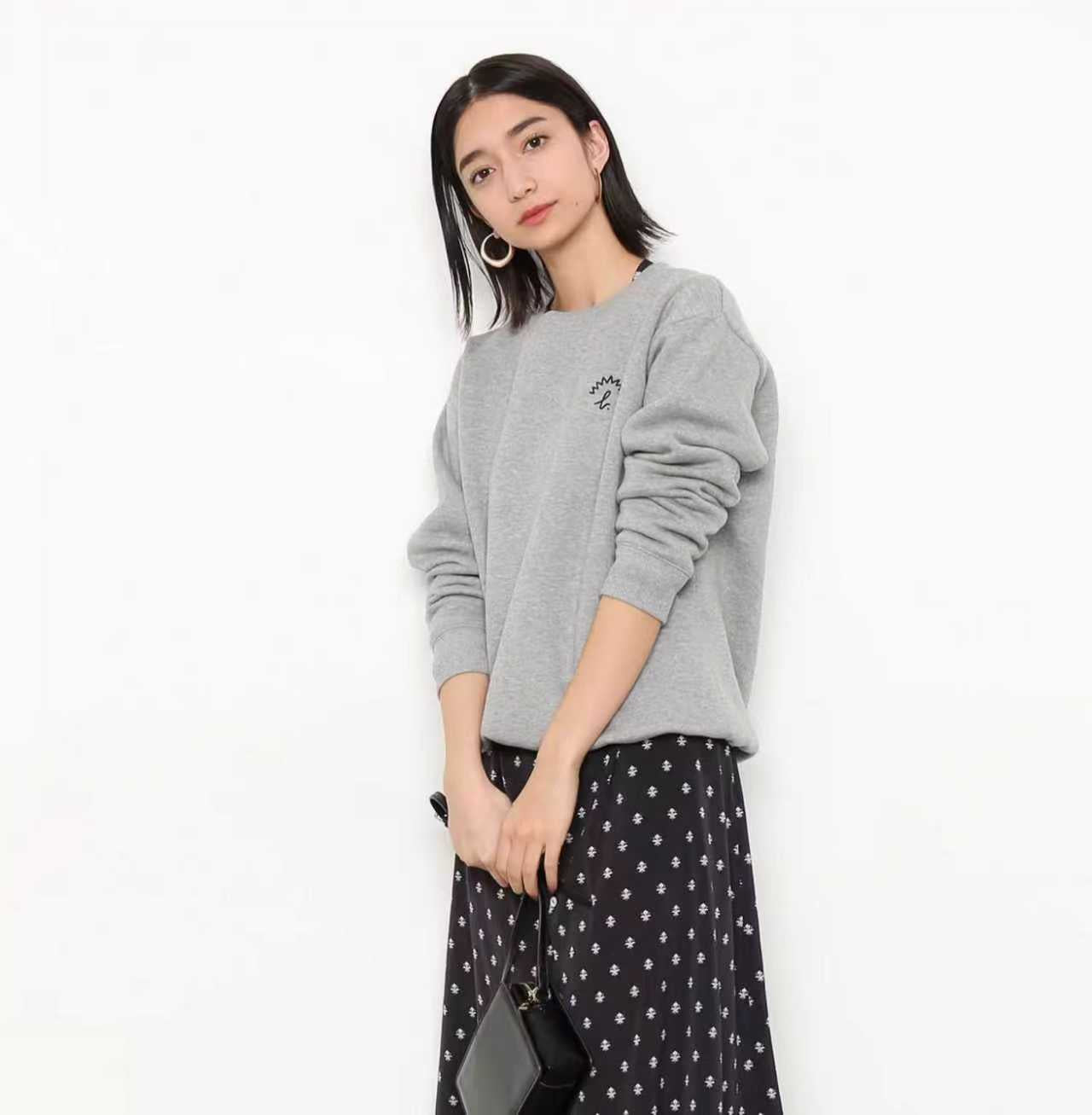 Agnes b 圓領印花衛衣