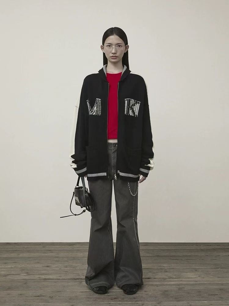 Matin Kim針織zip jacket