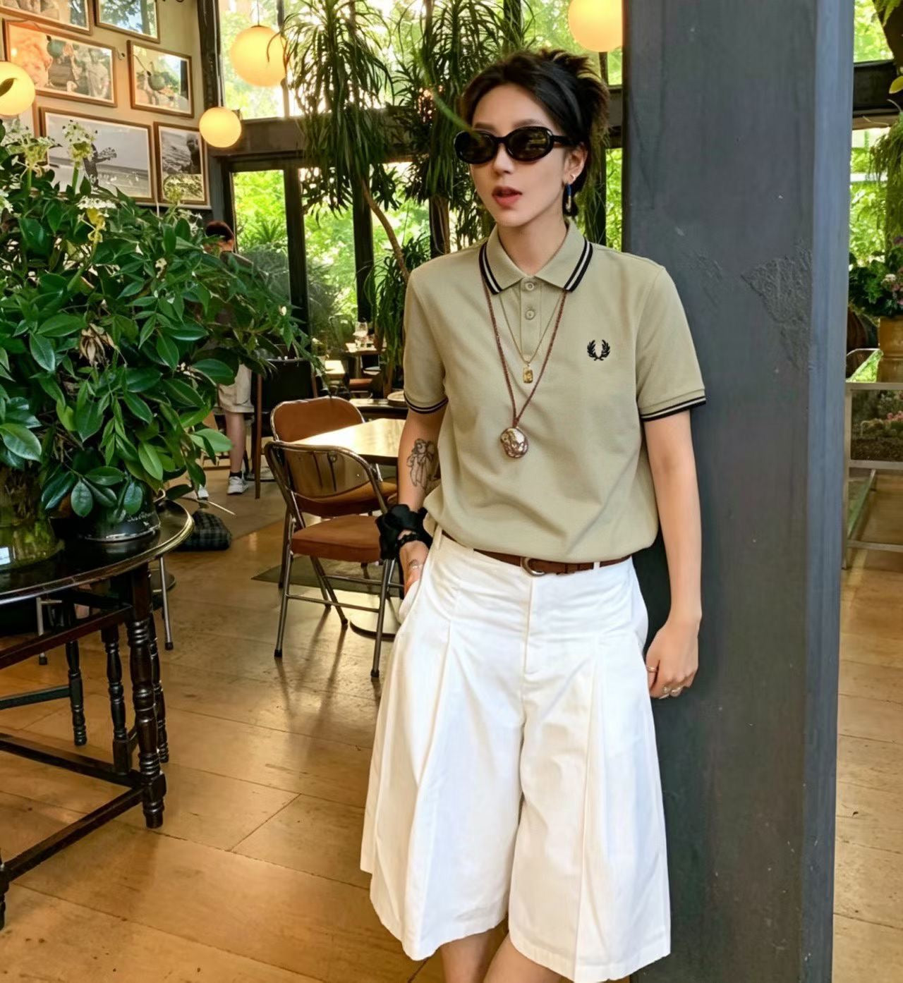 Fred perry撞色polo shirt