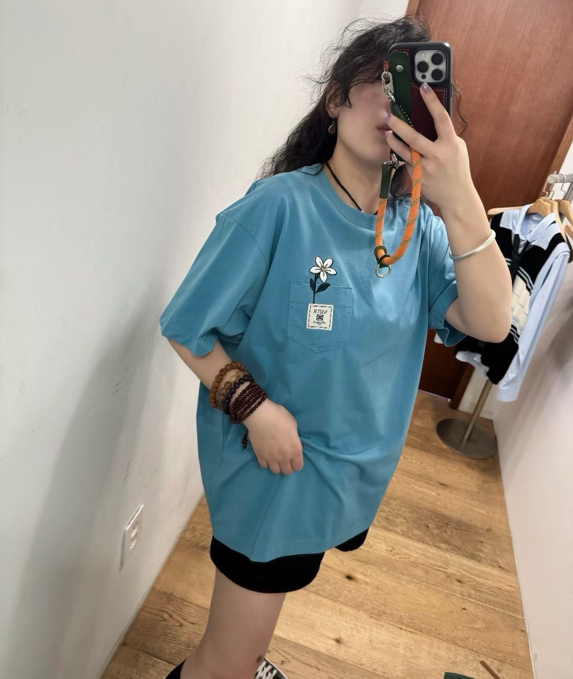 Satur 刺繡pocket tee