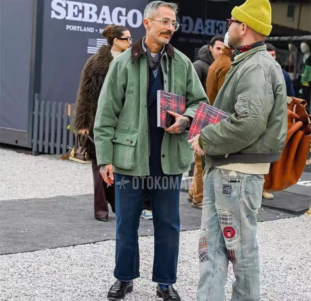 Barbour x Noah中長刺繡外套