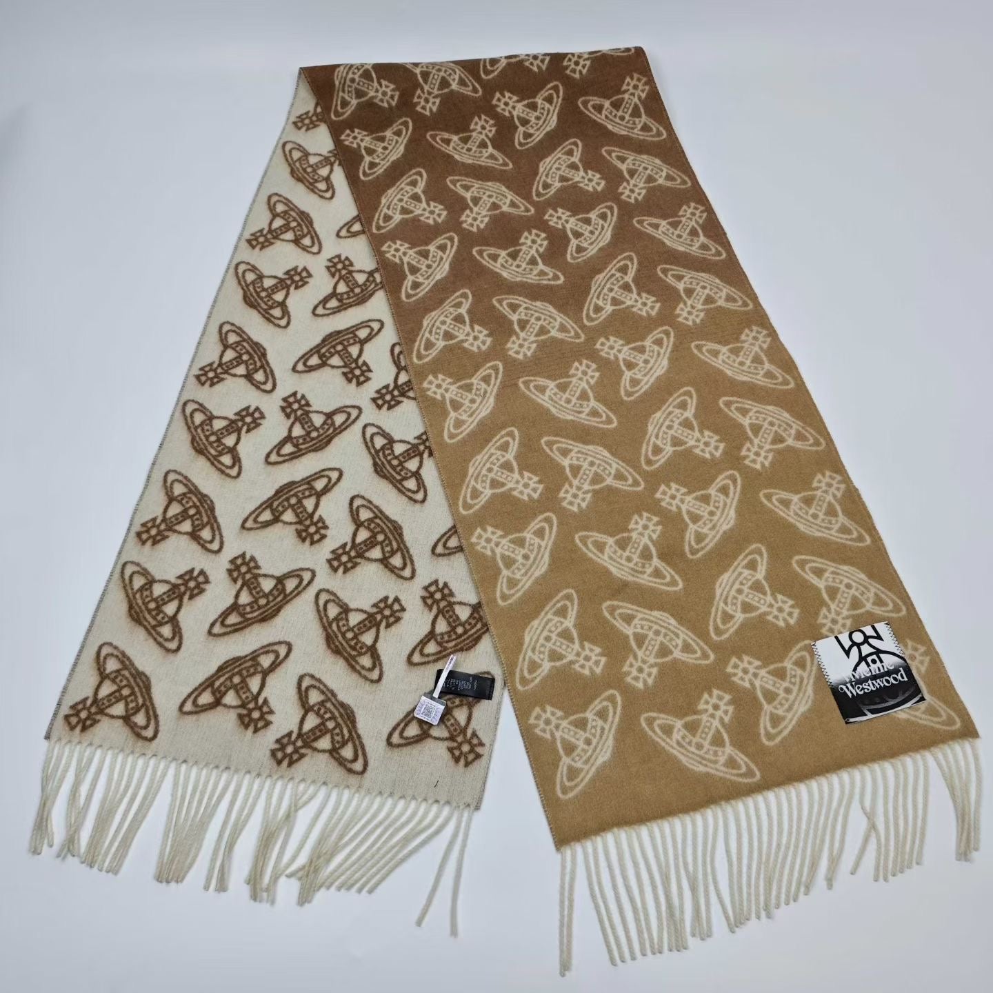 Vivienne Westwood提花雙面羊毛頸巾