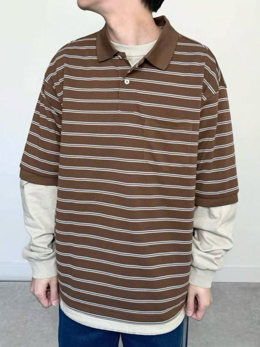 LL bean 間條polo shirt