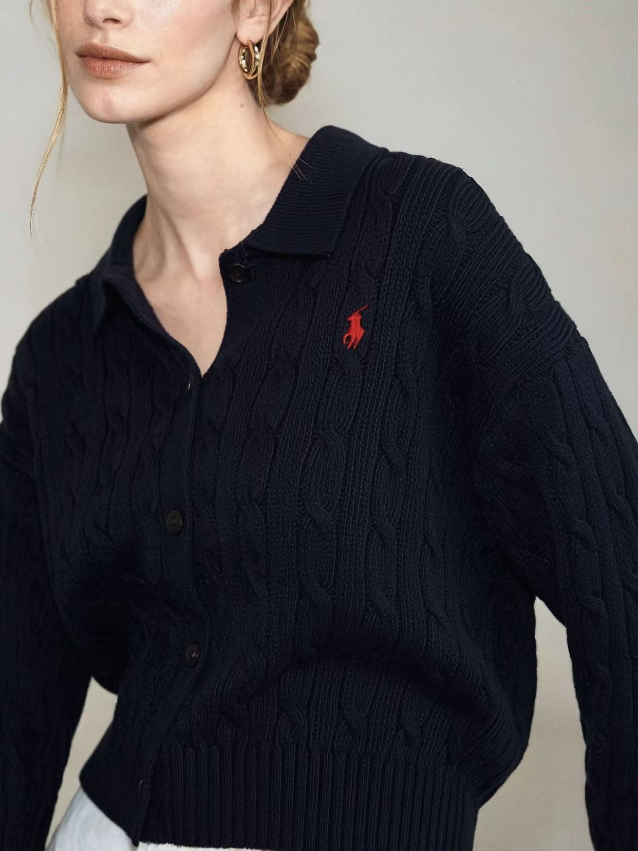 Polo 針織cardigan