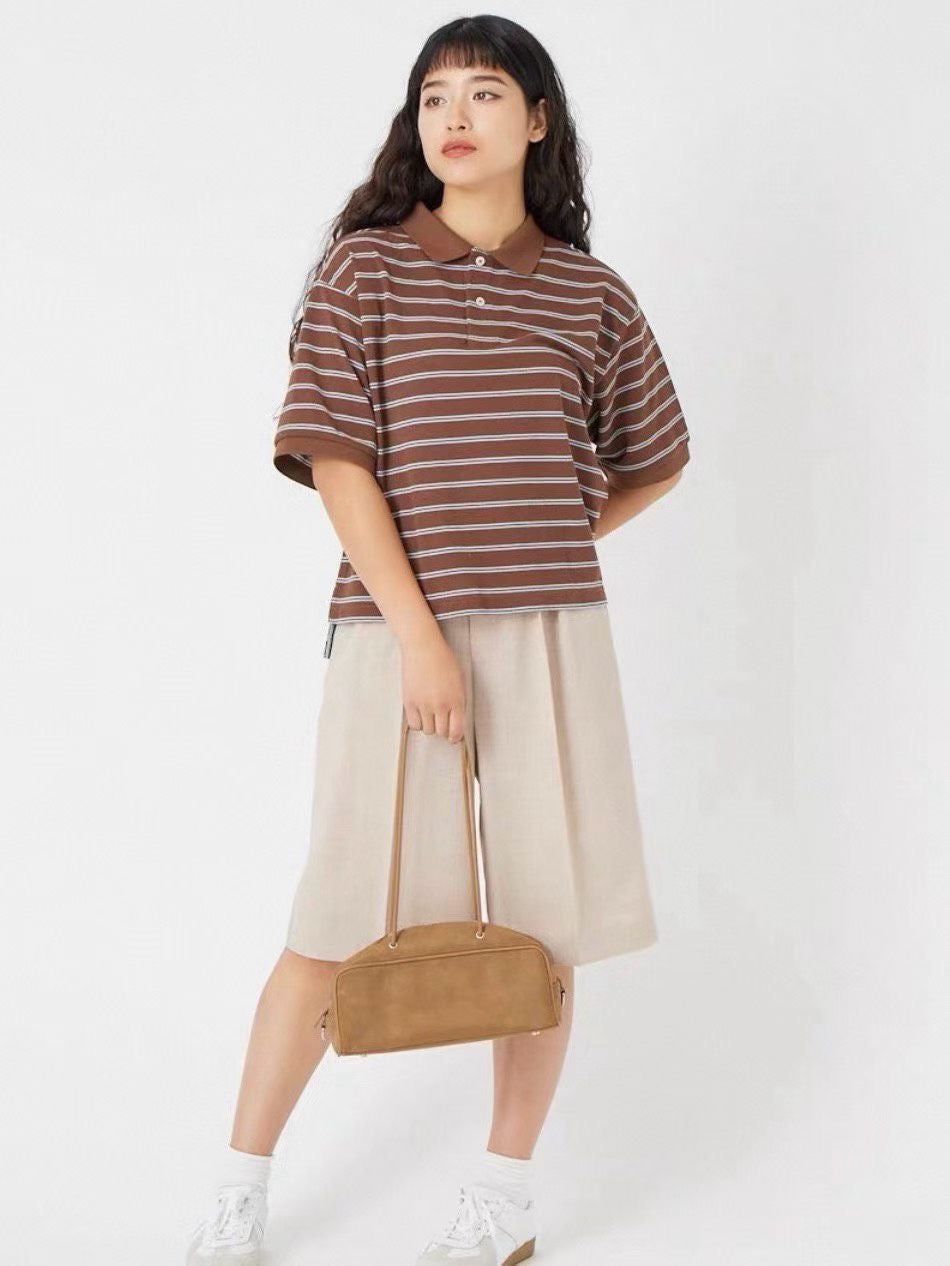 LL bean 間條polo shirt