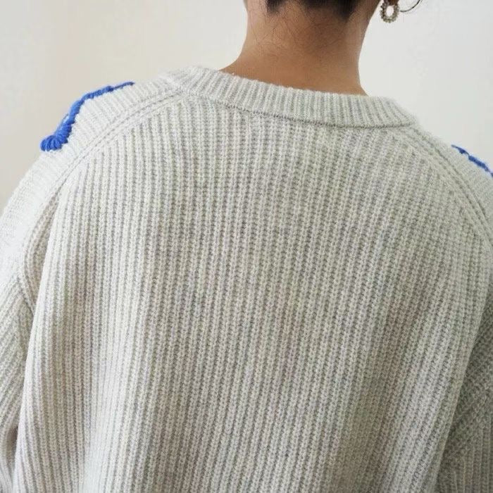 日本貴牌tumugu手工刺繡羊毛cardigan