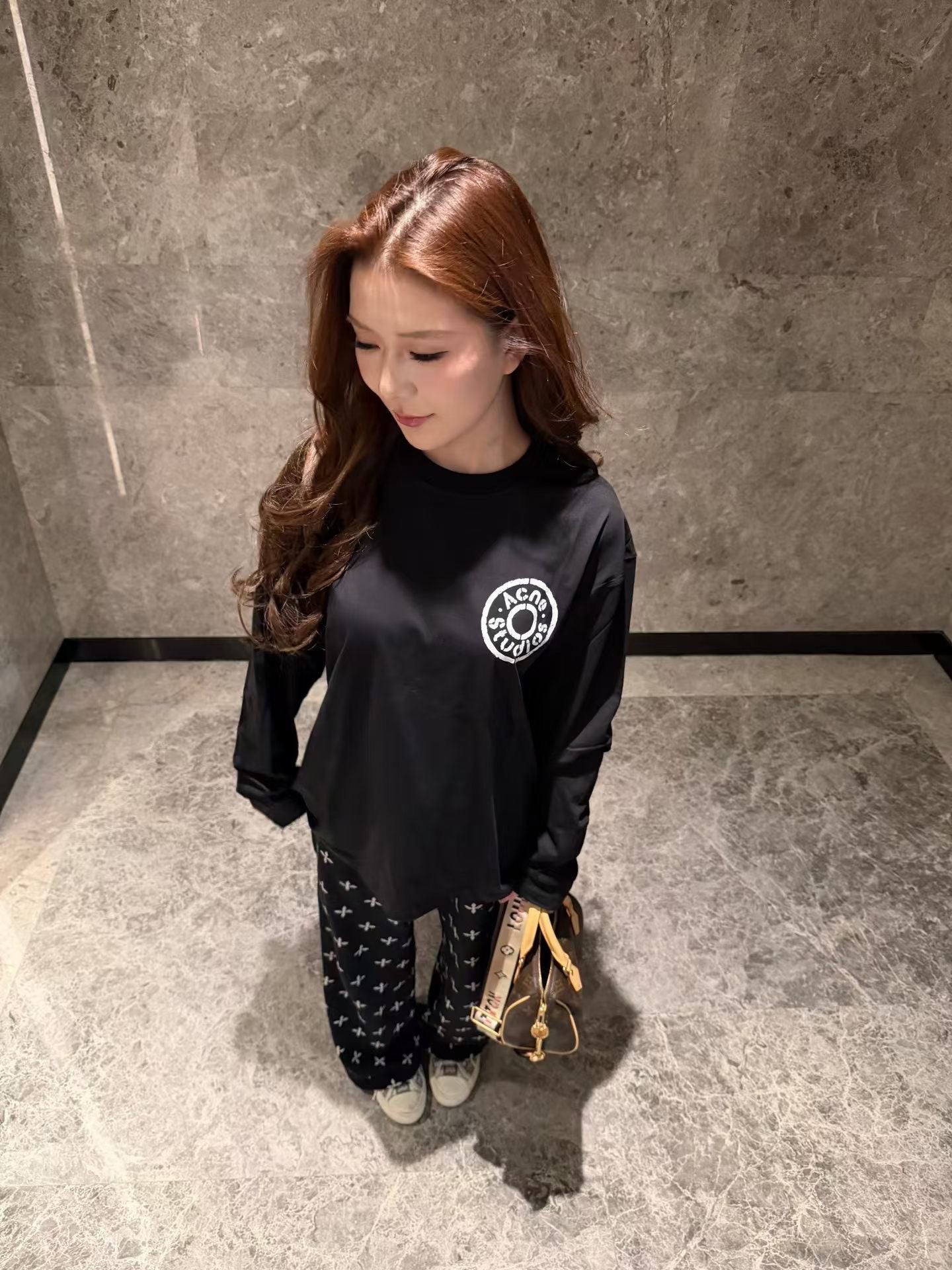 Acne studios logo 長袖tee