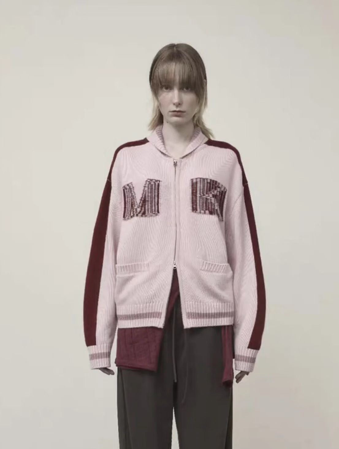 Matin Kim針織zip jacket