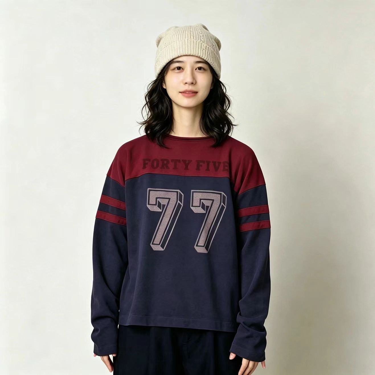 45R接拼77 logo tee