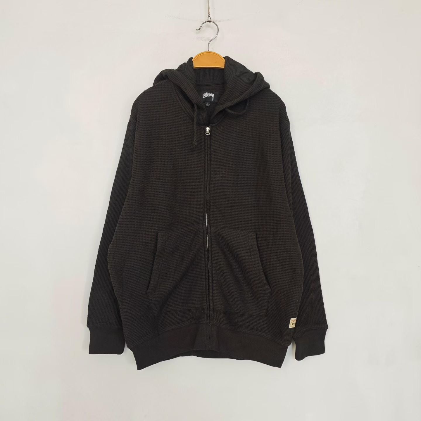 Stussy double layer waffle zip hoodies