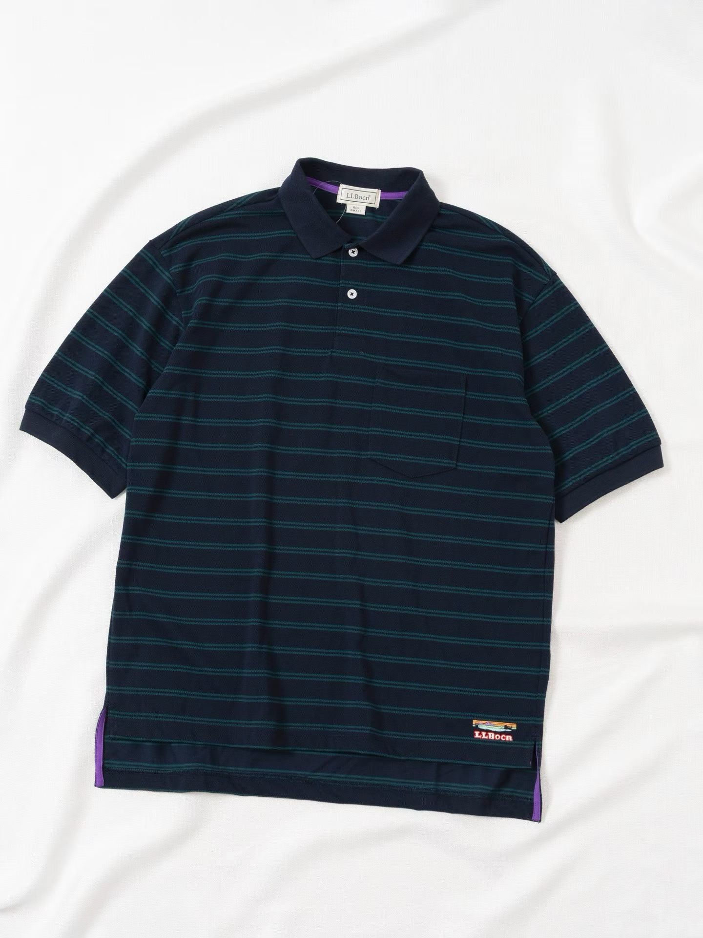 LL bean 間條polo shirt