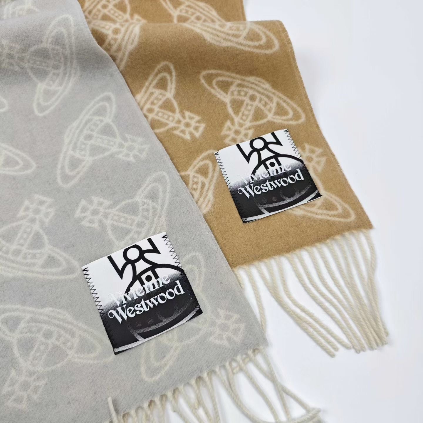 Vivienne Westwood提花雙面羊毛頸巾