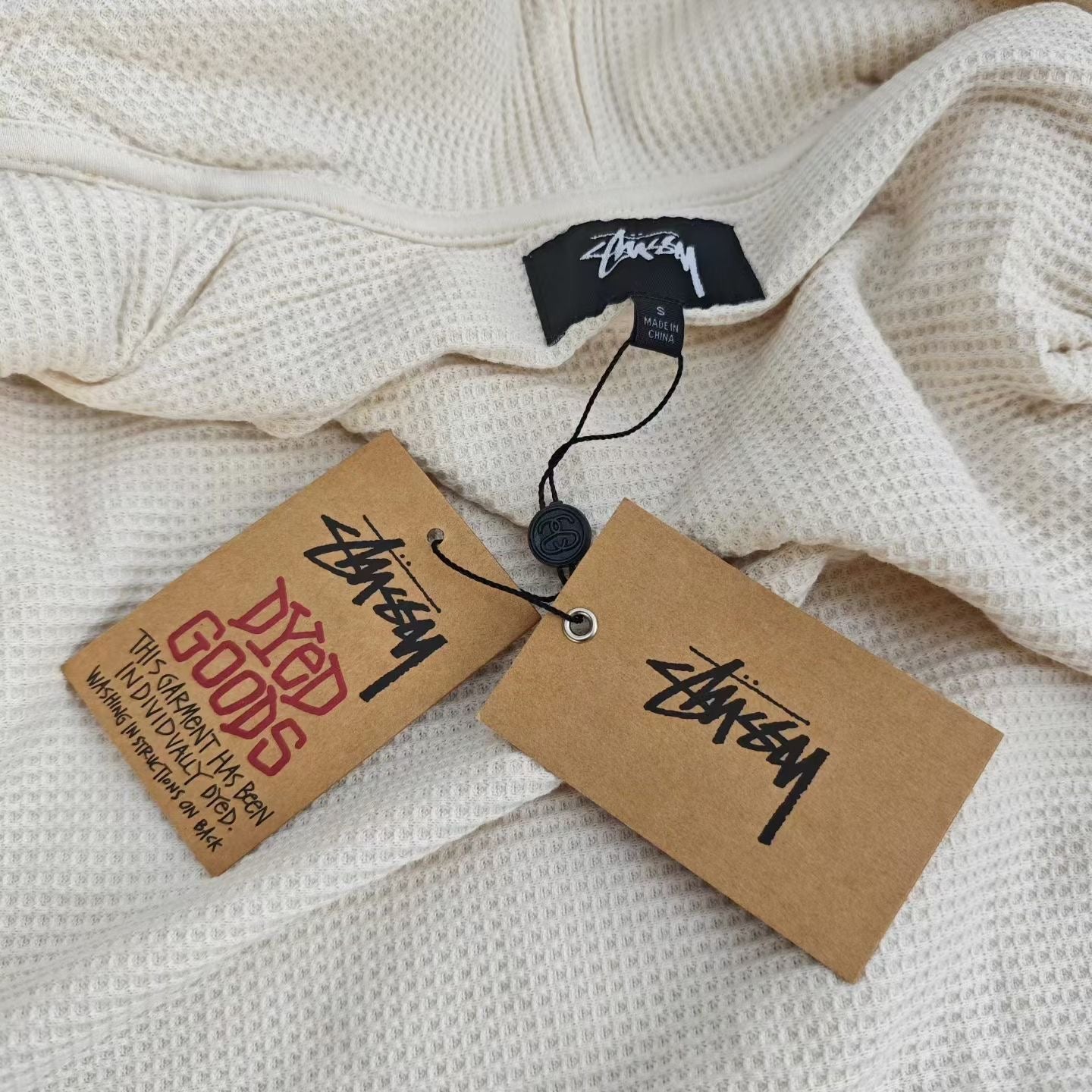Stussy double layer waffle zip hoodies