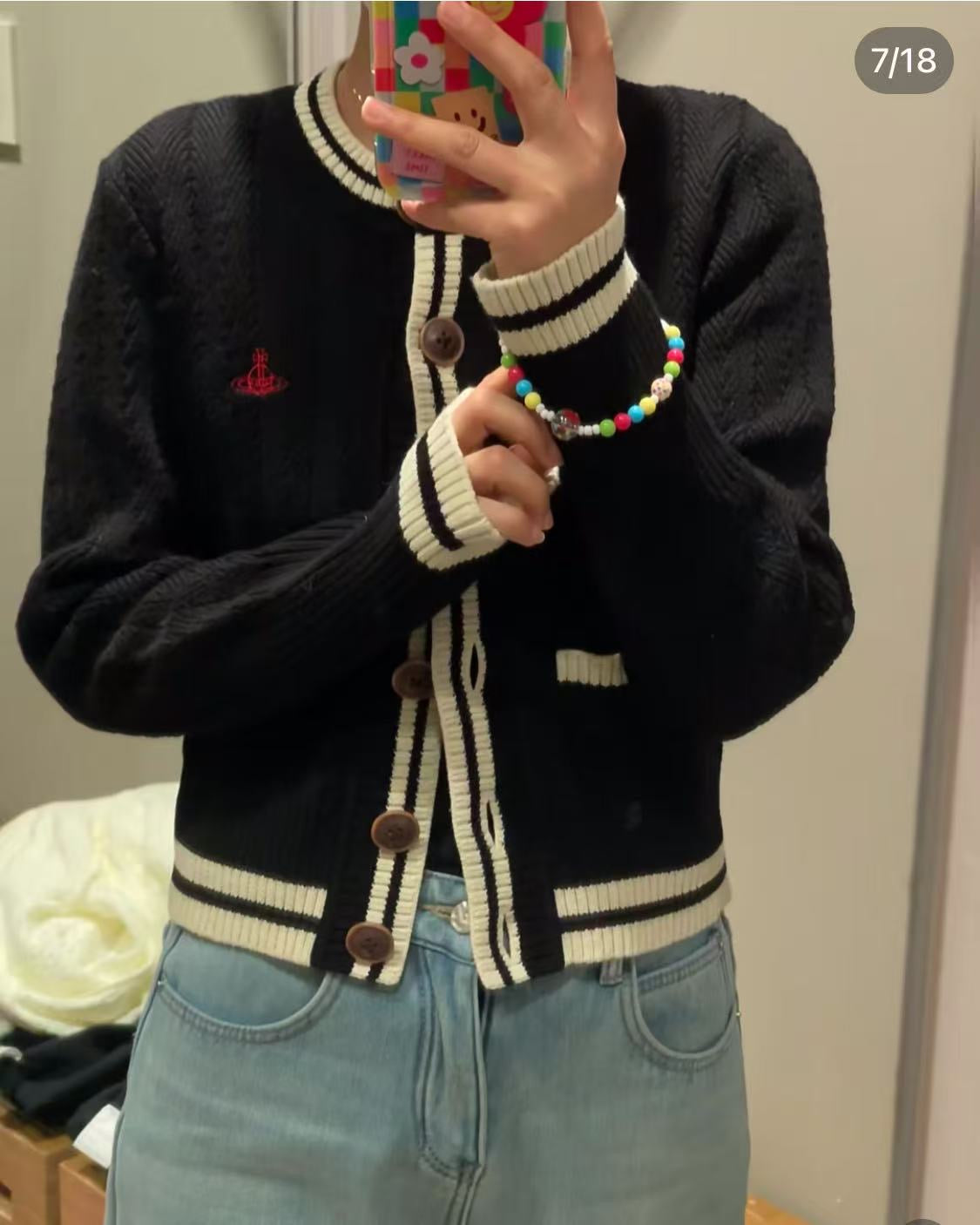 Vivienne Westwood撞色針織Cardigan