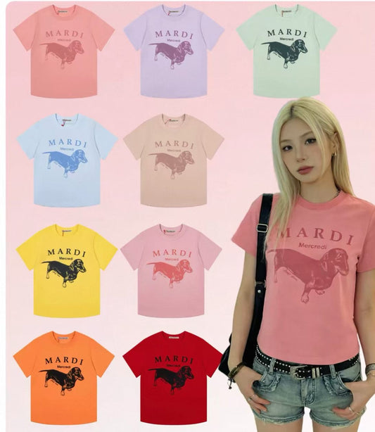 Mardi Mercredi macaroon臘腸狗tee