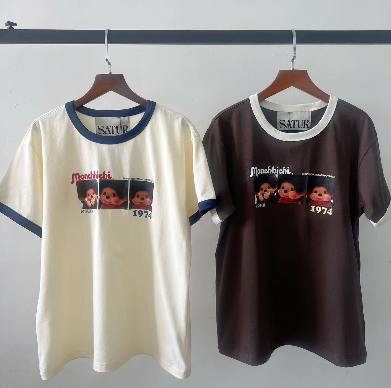 Satur x monchhichi 撞色 tee