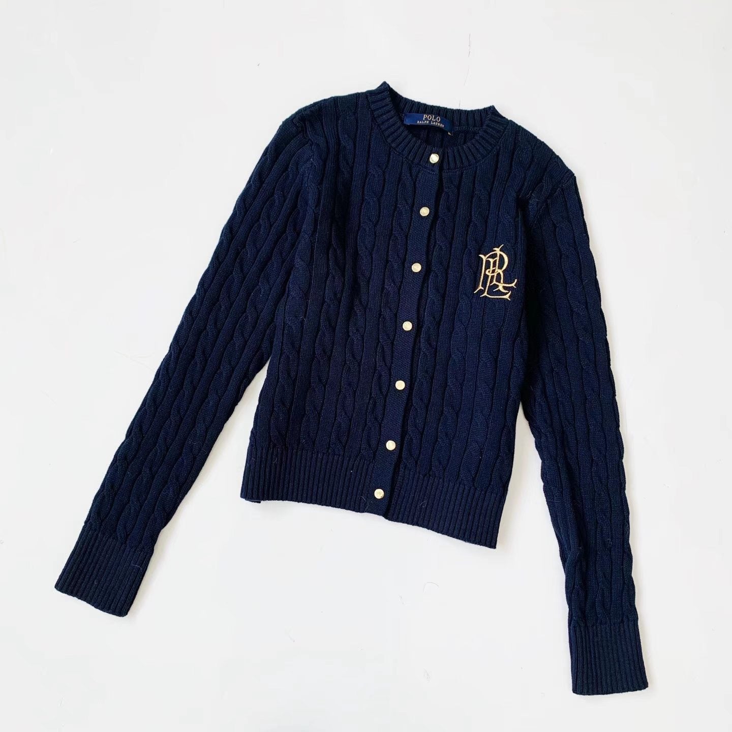 Polo麻花刺繡cardigan