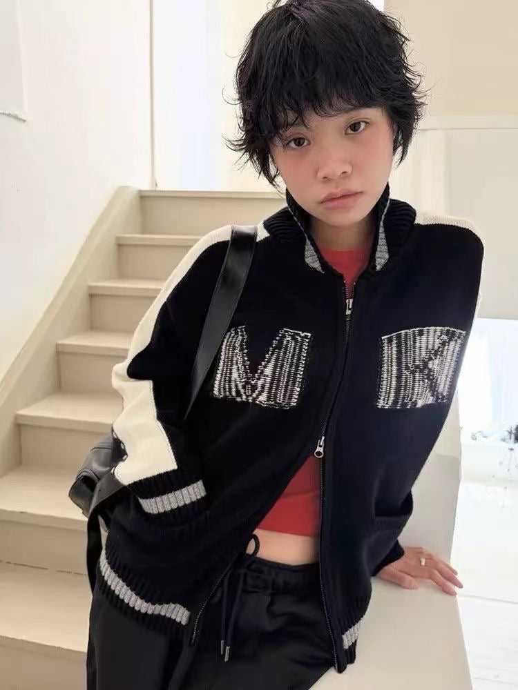 Matin Kim針織zip jacket