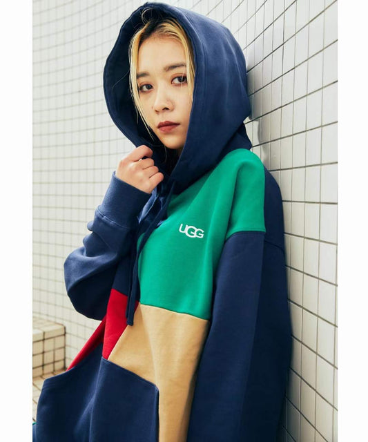 UGG接拼刺繡hoodies