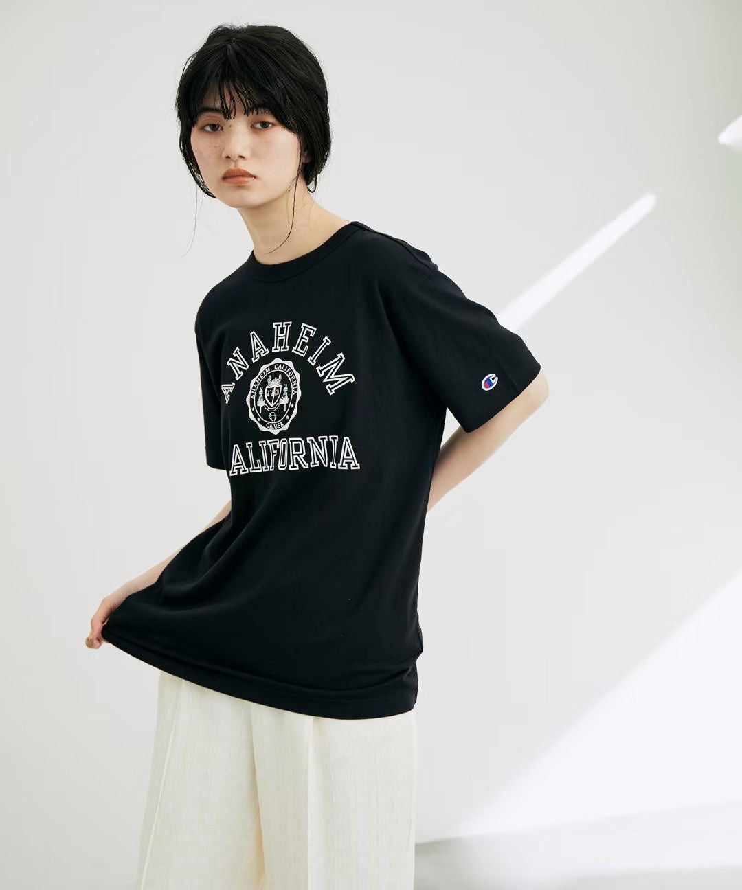 Champion logo 印花tee