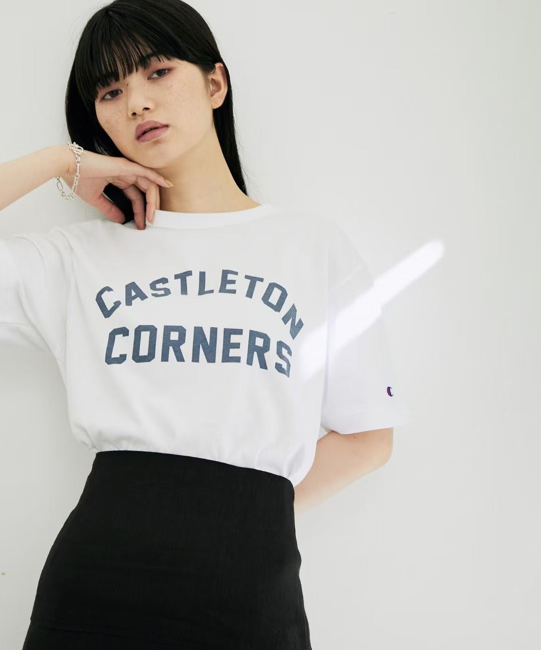 Champion logo 印花tee