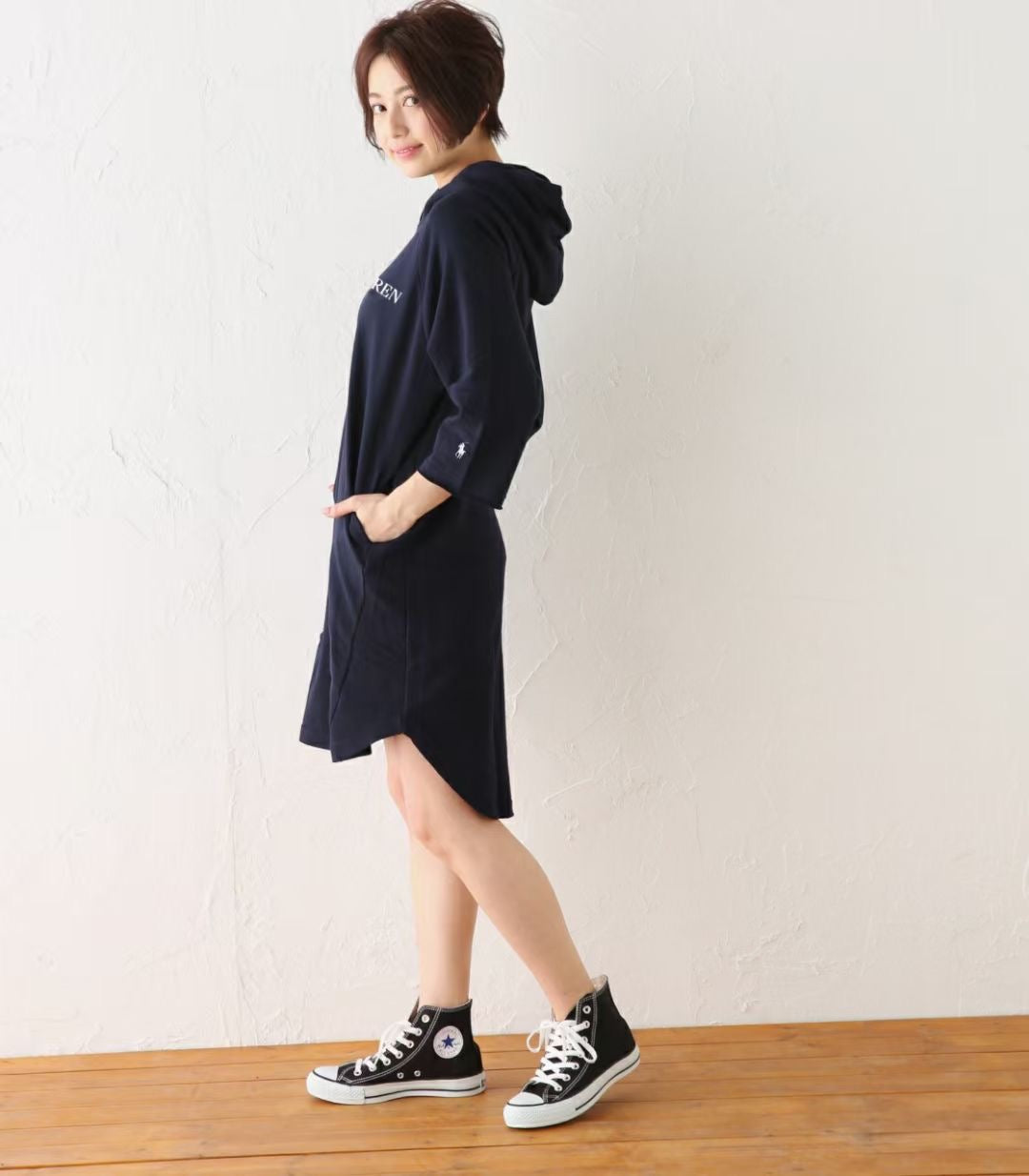Polo hoodies 9分袖one piece
