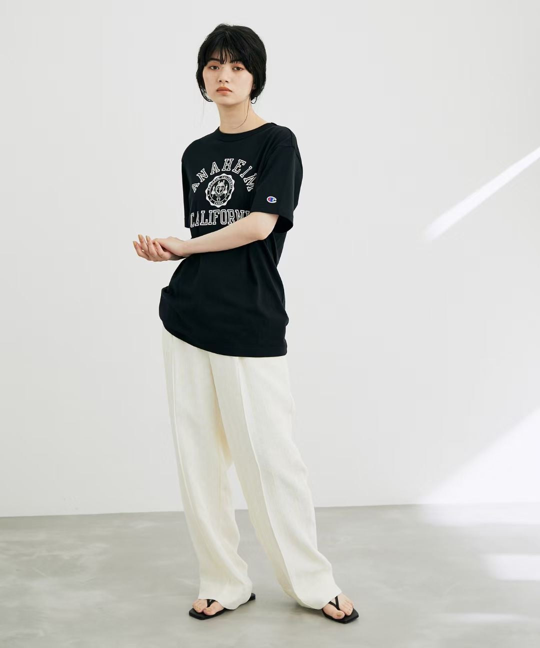 Champion logo 印花tee