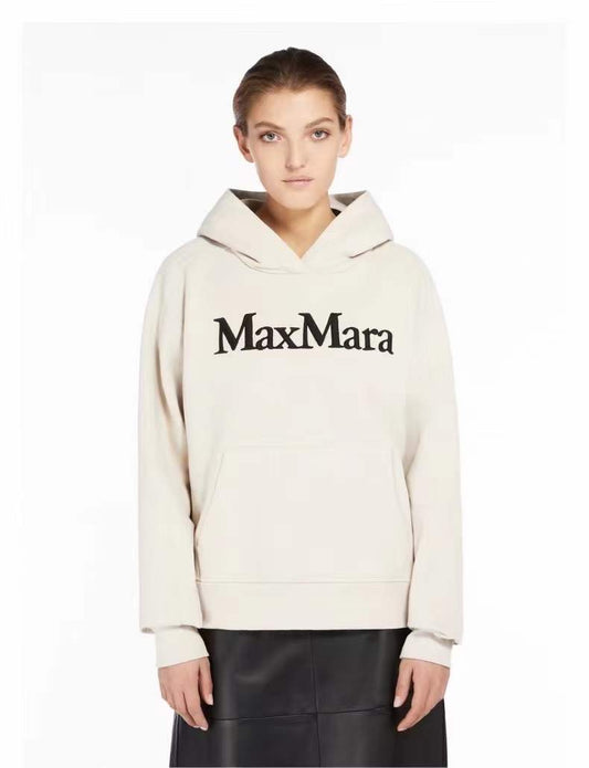 MaxMara 抓絨刺繡logo hoodies