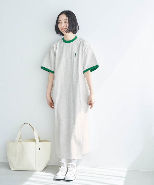 Polo撞色長裙