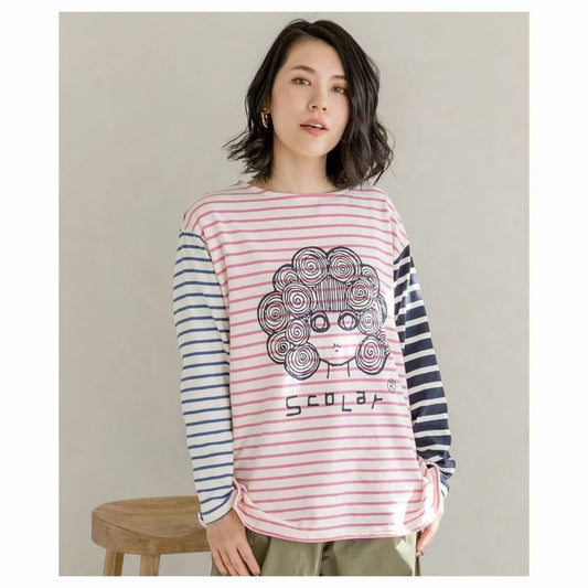 Scolar 撞色間條tee
